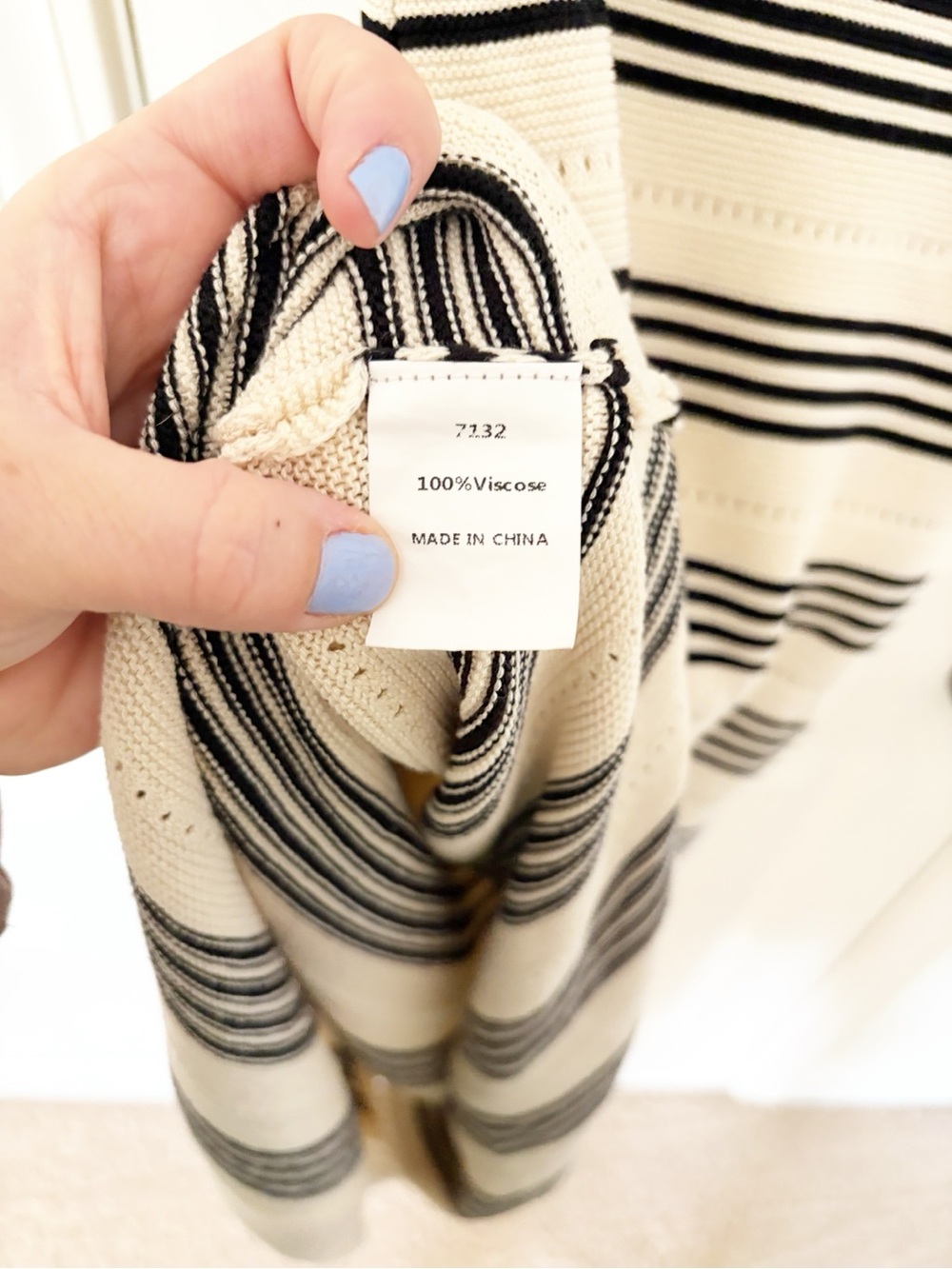 Small pretty garden Sleeveless Cream and Black Striped Midi Dress with Side slit - Picture 8 of 8